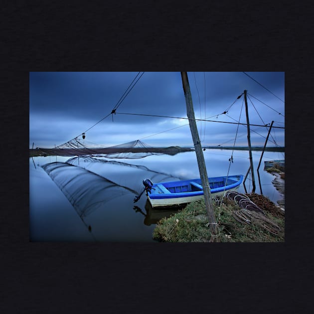 Lonely boat at the Delta of Aliakmonas river by Cretense72